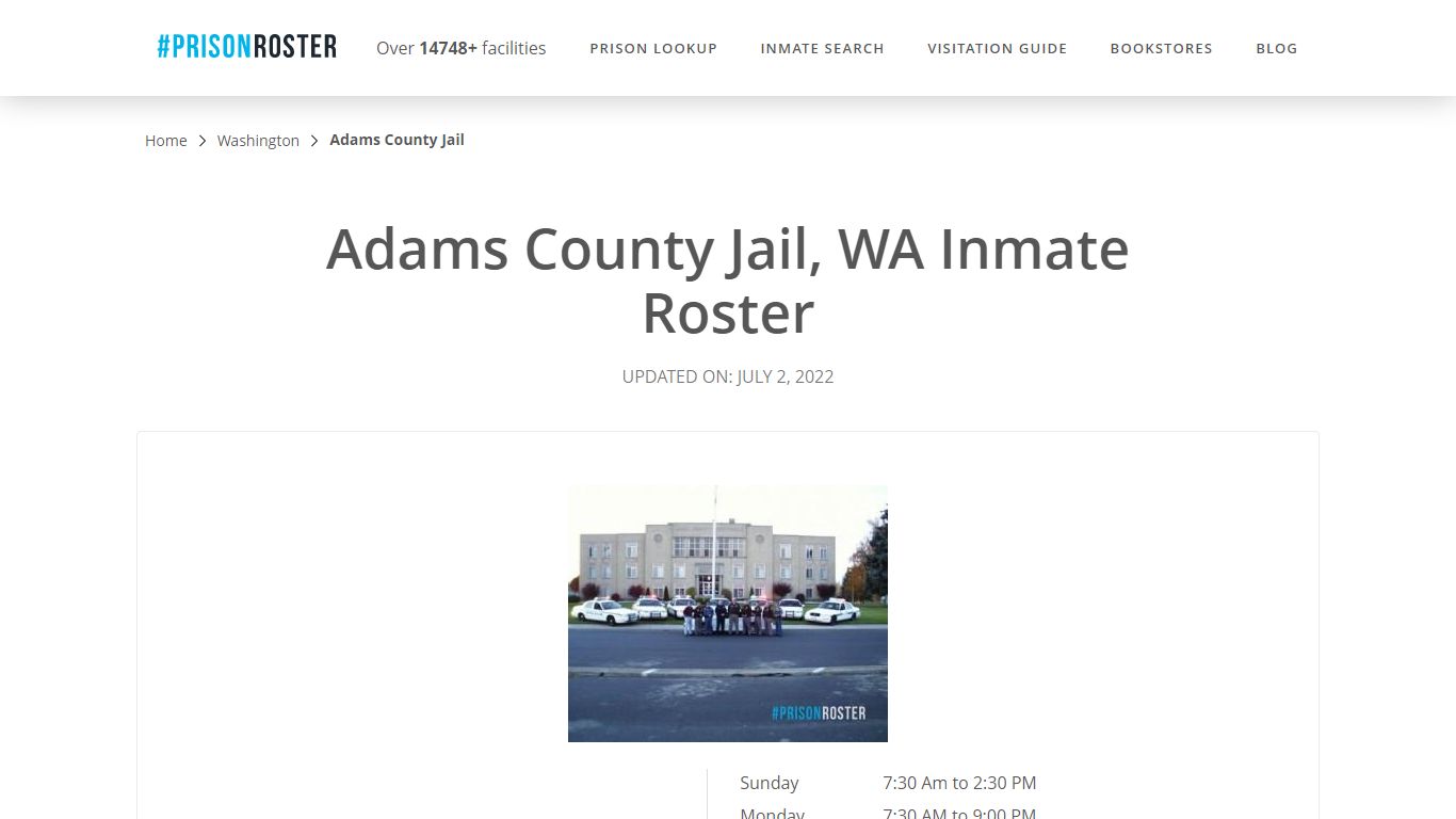 Adams County Jail, WA Inmate Roster